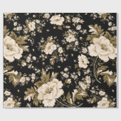 水彩継ぎ目のない繊細な花柄  ラッピングペーパー (フラット)