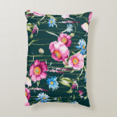 水彩継ぎ目無しのコーンポピーの花模様 アクセントクッション (裏面(縦))