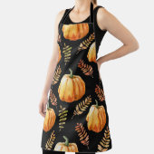 水彩継ぎ目無し図柄（カボチャ） エプロン (インサイチュ)