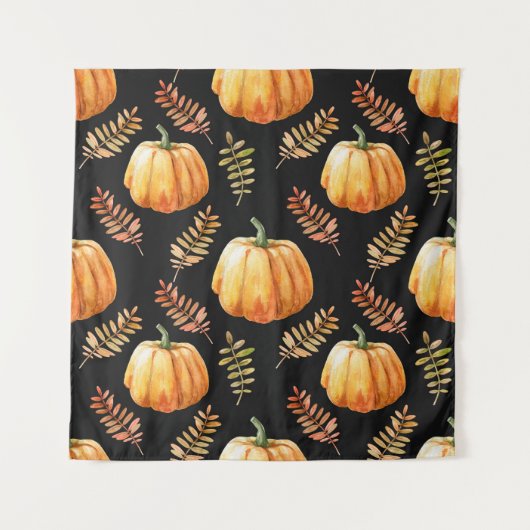 水彩継ぎ目無し図柄（カボチャ） タペストリー (正面)