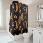 水彩継ぎ目無し図柄（頬付き） シャワーカーテン (インサイチュ)