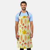 水彩継ぎ目無し模様 エプロン (着用した状態)