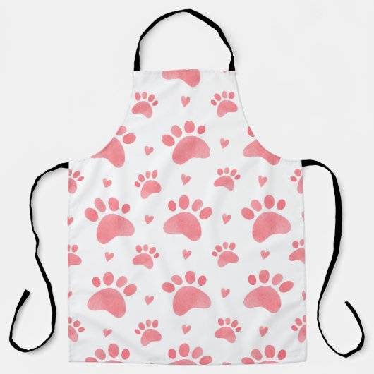 水彩継ぎ目無し猫足型 エプロン (正面)