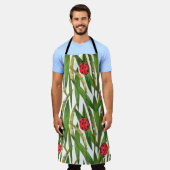 水彩継ぎ目無し紋様対象 エプロン (着用した状態)