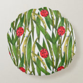 水彩継ぎ目無し紋様対象 ラウンドクッション (裏面)