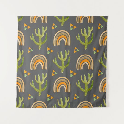 水彩継ぎ目無し虹とアクチュ タペストリー (正面)