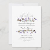 水彩綿ラベンダーカントリーウェディング 招待状 (正面)