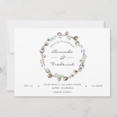 水彩綿ラベンダーカントリーウェディング 招待状 (正面)