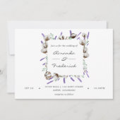 水彩綿ラベンダーカントリーウェディング 招待状 (正面)