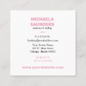 水彩綿菓子パステルメイクアーティストMUA スクエア名刺 (裏面)