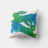 水彩緑うさぎはっきりしたの獣紋 クッション (裏面)