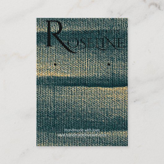 水彩緑がかった青い金ゴールドロゴイヤリングディスプレイ 名刺 (正面)