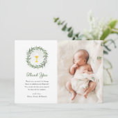 水彩緑とアリス | 写真バプテスマ サンキューカード (スタンド正面)