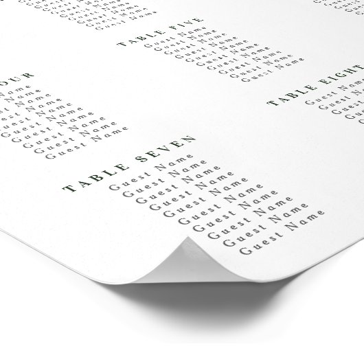 水彩緑とピンクのフローラ結婚の座席プラン ポスター (角)