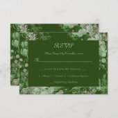 水彩緑とピンクの植物学 出欠カード (正面/裏面)