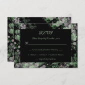 水彩緑とピンクの植物学 出欠カード (正面/裏面)