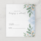 水彩緑とベージュの花 プレイスカード (外部開封)