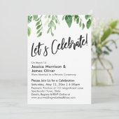 水彩緑と手書き祝よ 招待状 (スタンド正面)
