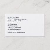 水彩緑と灰色のピットと新鮮なアボカド 名刺 (裏面)