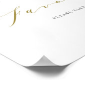 水彩緑と白い花の党の好意 ポスター (角)