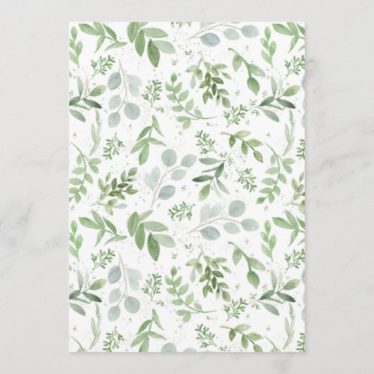 水彩緑と白結婚花 アドバイスカード (裏面)