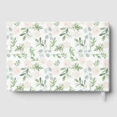 水彩緑と白結婚花 ゲストブック (裏面)