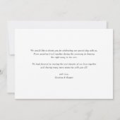 水彩緑と白結婚花 サンキューカード (裏面)