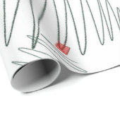 水彩緑と赤のクリスマスツリー ラッピングペーパー (ロールコーナー)