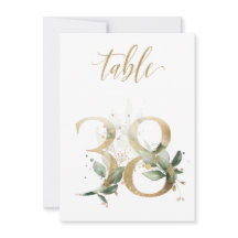 水彩緑と金ゴールドの葉、表番号38