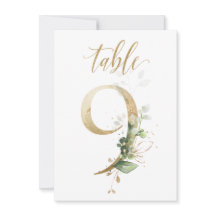 水彩緑と金ゴールドの葉、表9