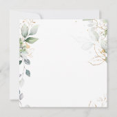 水彩緑と金ゴールドフラッ葉トサンキューカード サンキューカード (裏面)