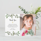 水彩緑と金ゴールド写真第1回 サンキューカード (スタンド正面)