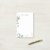 水彩緑と金ゴールド ポストイット (デスク上)