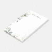 水彩緑と金ゴールド ポストイット (アングル)