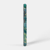 水彩緑と金ゴールド SAMSUNG GALAXYケース (右側面)