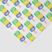 水彩緑と青のポピュシクル 薄葉紙 (詳細)