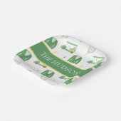 水彩緑と黄色のゴルフトーナメント ペーパープレート (傾斜あり)