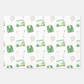 水彩緑と黄色のゴルフトーナメント ラッピングペーパーシート (正面3)