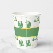 水彩緑と黄色のゴルフトーナメント 紙コップ (右)