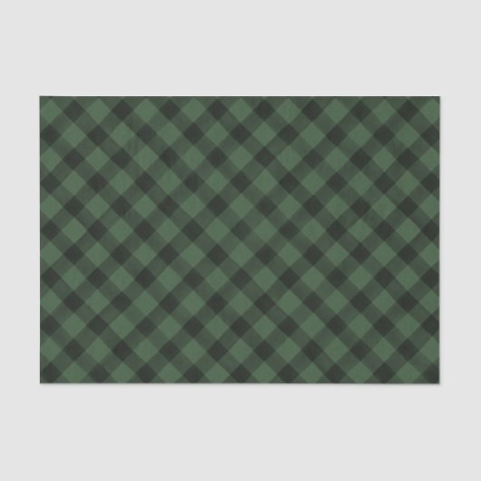 水彩緑と黒バッファロープレイド | 薄葉紙 (正面)