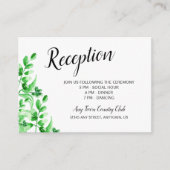 水彩緑のウェディングレセプション エンクロージャーカード (正面)