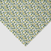 水彩緑のオリーブと枝模様 薄葉紙 (詳細)