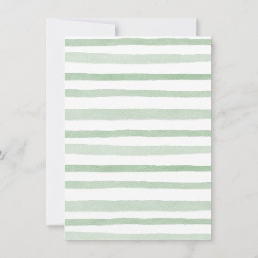 水彩緑のカボチャ1歳の誕生日 招待状 (裏面)