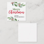 水彩緑のクリスマスカード ノートカード (正面/裏面)