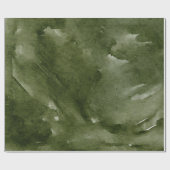 水彩緑のクリスマスパタモダンーン ラッピングペーパー (フラット)