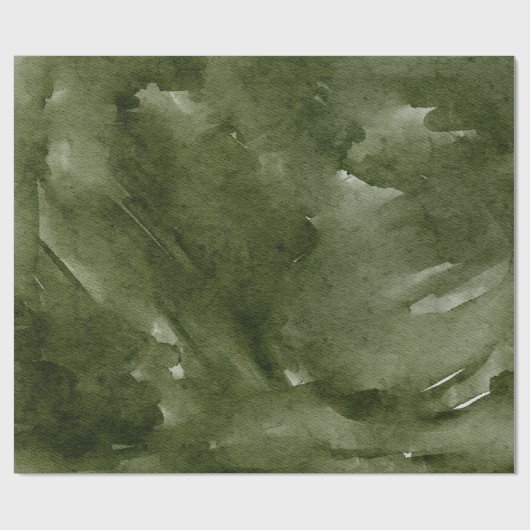 水彩緑のクリスマスパタモダンーン ラッピングペーパー (フラット)