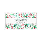 水彩緑のクリスマス ラベル (正面)