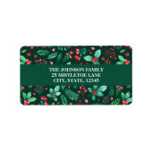 水彩緑のクリスマス ラベル (正面)