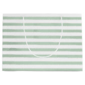 水彩緑のストライプ ラージペーパーバッグ (正面)