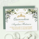 水彩緑のセージ緑キンセアニェラパーティー 招待状